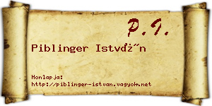 Piblinger István névjegykártya