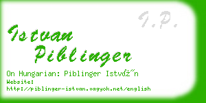 istvan piblinger business card